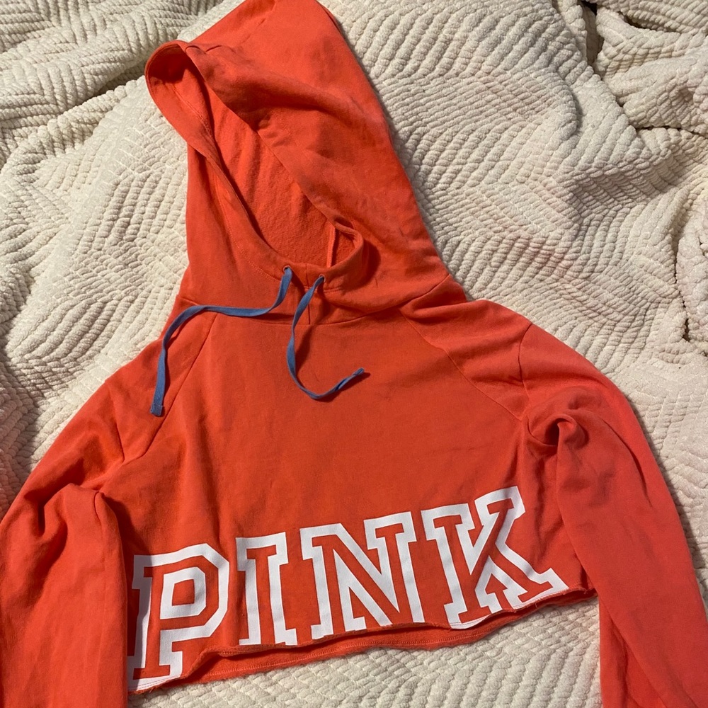 PINK crop hoodie
